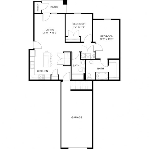 a floor plan of a home with an open floor plan